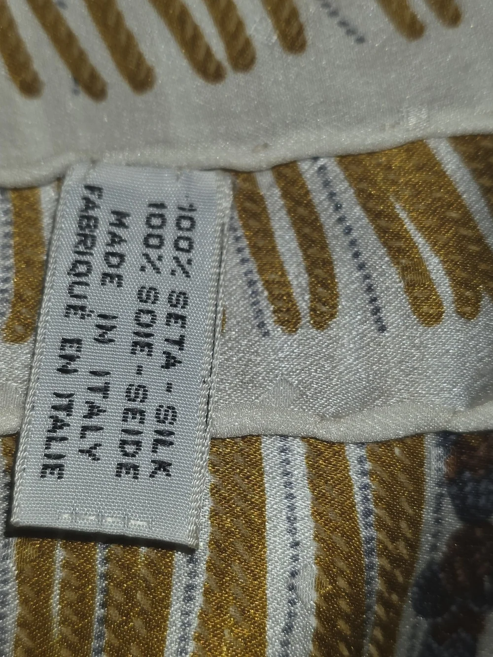 CHANEL Gold, Navy & Ivory Silk Scarf